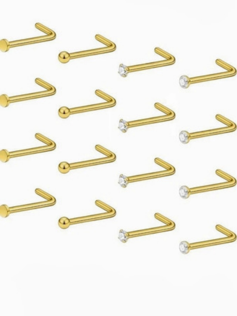 16Pcs Nose Rings 18G Nose Studs